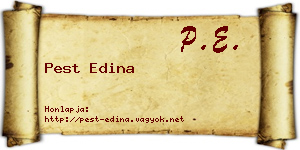 Pest Edina névjegykártya